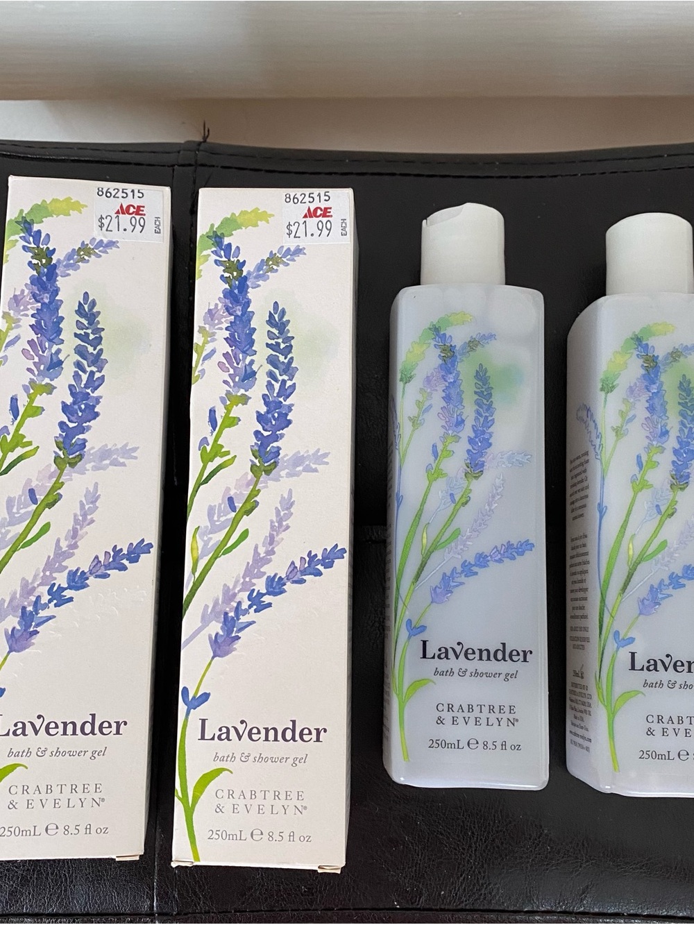 New in Box Crabtree & Evelyn Lavender Bath & Shower Gel 250 ml 8.5 oz (set of 2)
